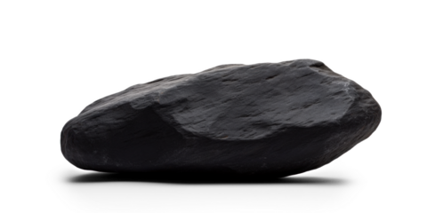black heavy processed stone, png file of isolated cutout object on transparent background with shadow
