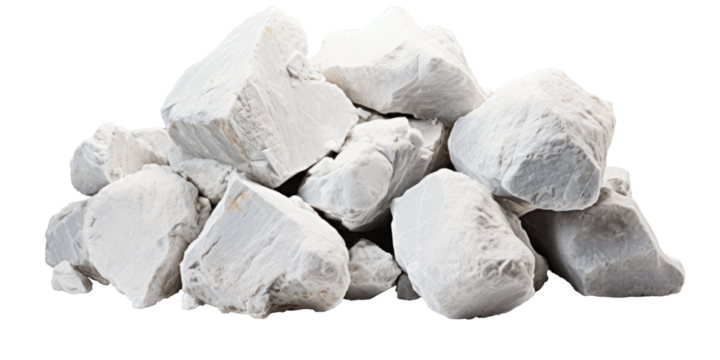 a pile of white rough stones, png file of isolated cutout object on transparent background
