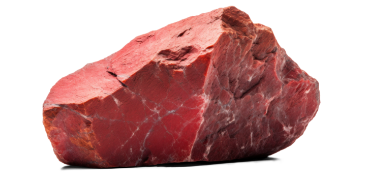 red heavy rock, png file of isolated cutout object on transparent background with shadow