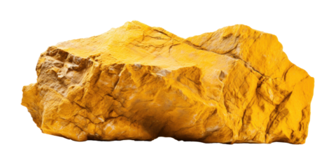 yellow heavy rock, png file of isolated cutout object on transparent background