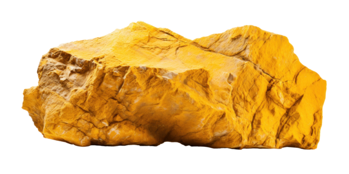 yellow heavy rock, png file of isolated cutout object on transparent background