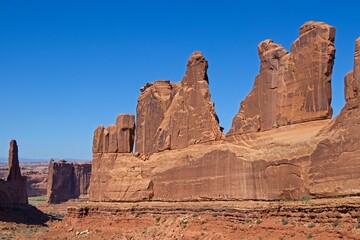 Fototapeta premium Arches National Park is so much more than just its 2,000 natual arches. It's full of astounding variety of red rock formations