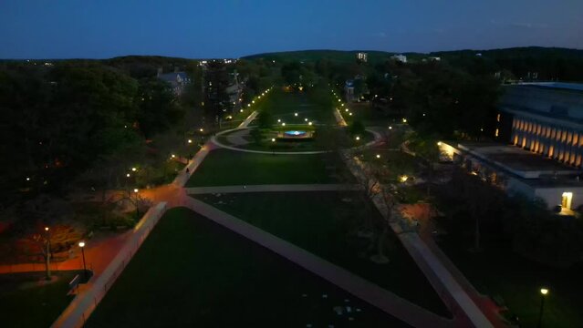 Aerial Night View Of The University Of Delaware