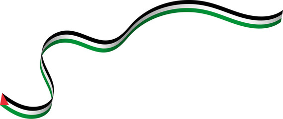 Palestine National Flag Wavy Ribbon