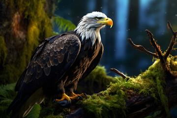 Obraz premium a black and white bird perched on a tree branch