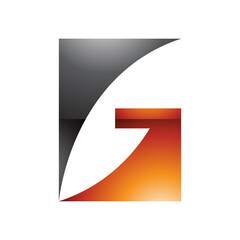 Orange and Black Rectangular Glossy Letter G Icon