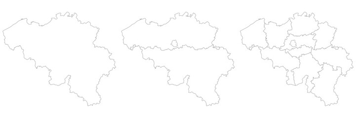 Belgium map. Map of Belgium set
