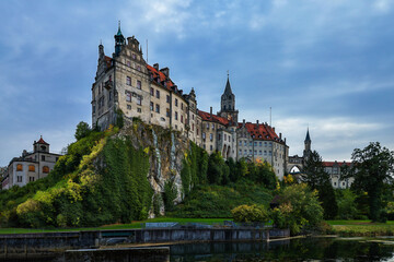 Fototapeta na wymiar Medieval Sigmaringen castle on mountain near Danube River, Baden-Wurttemberg, Germany.