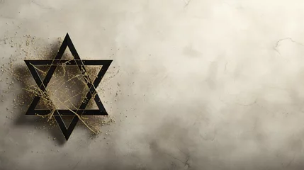 Fotobehang Star of David, ancient symbol, emblem in the shape of a six-pointed star, Magen, culture faith, Israel Jews, symbol symbolism, flag emblem item. © Ruslan Batiuk