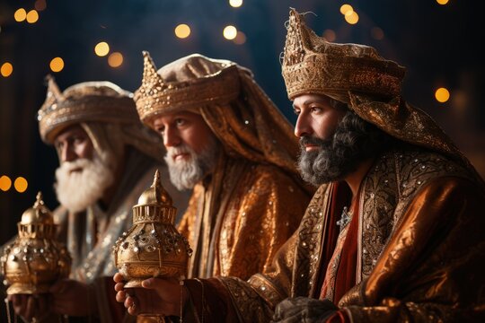 D&iacute;a de los Reyes Magos. Los reyes Magos del Oriente. Melchor, Gaspar Baltasar The Volchas who brought gifts to the newborn Jesus Christ.