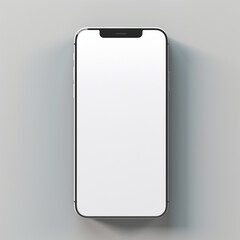 fotografia de estilo mockup con detalle de smartphone con pantalla en blanco y fondo neutro