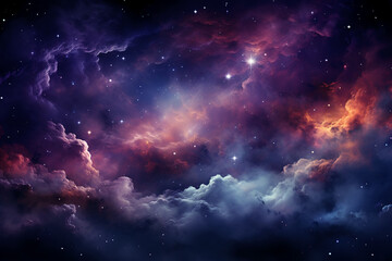 Obraz premium Purple and sage ombre space, low contrast, galaxy, background. AI generative