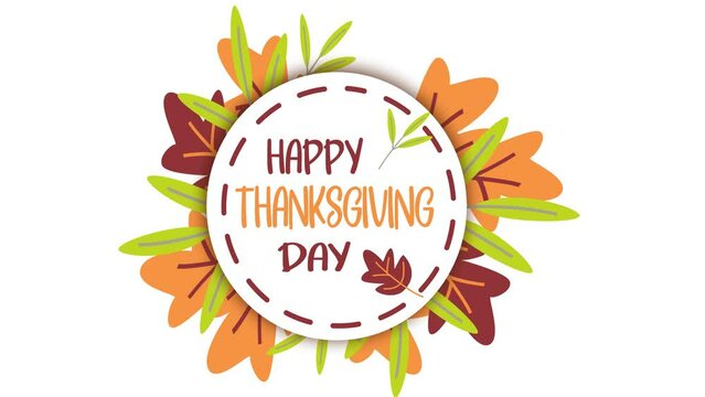 happy thanksgiving animated text for celebrate thanksgiving day. handwritten animation. november holidays.