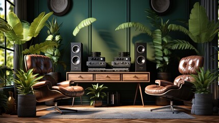 Sound style with large speakers UHD wallpaper - obrazy, fototapety, plakaty
