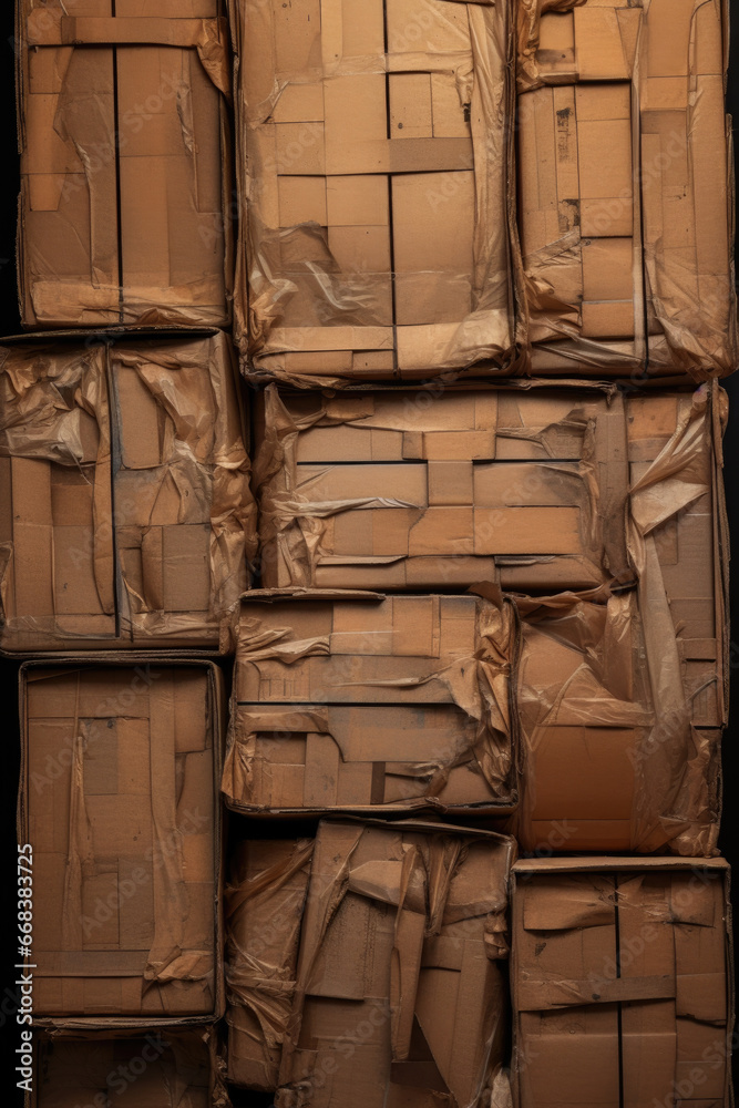 Aufkleber a pile of cardboard boxes stacked on top of each other. this versatile image can be used to represen
