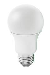 LED lightbulb and generic package design isolated on transparent background. 3D illustration