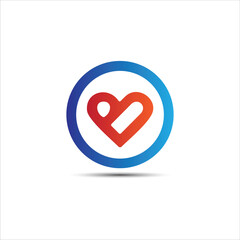 BO letter with love shape creative logo design icon