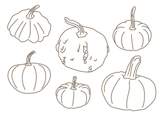 Various Pumpkin Outline Illustrations - Collection 2