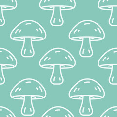 Seamless pattern with mushrooms. Autumn background. Perfect for fabric, textile. Creative background