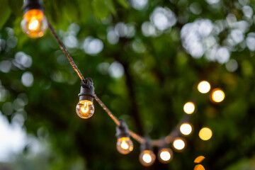 light garlands in the garden - rain-resistant - pleasant atmosphere