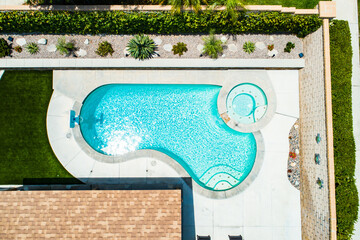 aerial of pool and spa