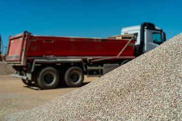 stone - dump truck truck - aggregate transport