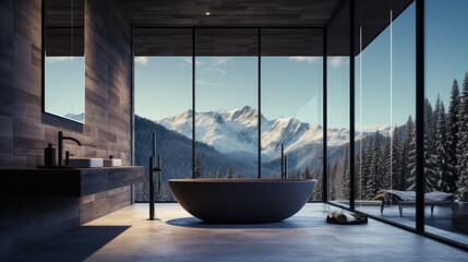 A large bath tub sitting in a bathroom next to a window