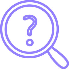 magnifier, inquiry icon, question mark on a white background