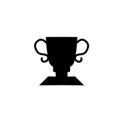 Trophy cup icon vector sport game champion competition tournament isolated on black