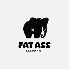 cute logo elephant butt silhouette design inspiration