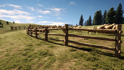Fence for livestock on the field