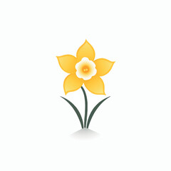 Daffodil in cartoon, doodle style. 2d vector illustration in logo, icon style. AI Generative