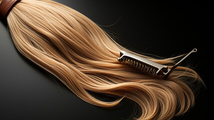 Fototapeta premium hair and comb on white background