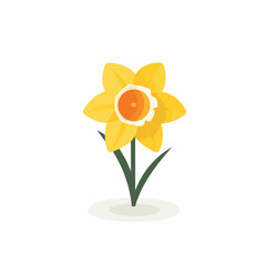 Daffodil in cartoon, doodle style. 2d vector illustration in logo, icon style. AI Generative