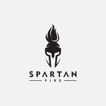 Spartan helmet icon logo design vector illustration