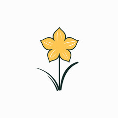 Fototapeta na wymiar Daffodil in cartoon, doodle style. 2d vector illustration in logo, icon style. AI Generative