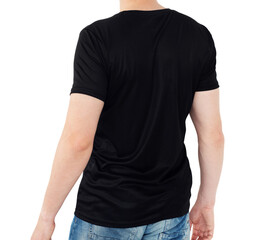 Obraz premium Attractive young man in a black T-shirt