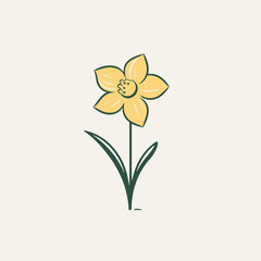 Daffodil in cartoon, doodle style. 2d vector illustration in logo, icon style. AI Generative