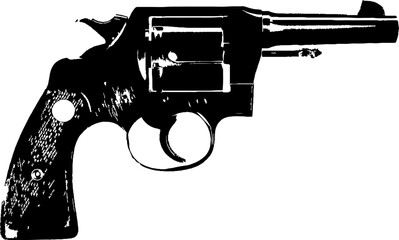 Revolver Pistol illustration - obrazy, fototapety, plakaty