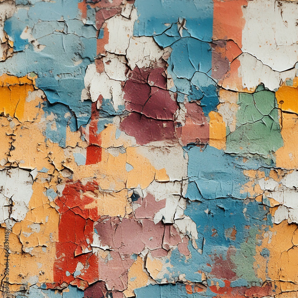 Poster aged paint and chipped colors pattern