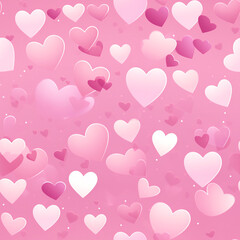 pink shining hearts on pink seamless pattern. High quality photo