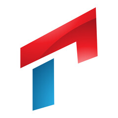 Red and Blue Glossy Rectangular Letter R Icon