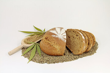 Homemade, fresh hemp bread from granny