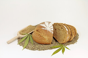 Homemade, fresh hemp bread from granny
