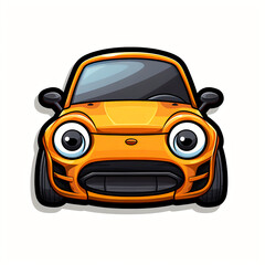 Vibrant Gloss Finish Chibi-Style Cheerful Car Sticker with Oversized Eyes and Strong Black Outlines for Youthful Appeal