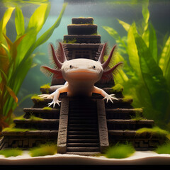 Ajolote mexicano, Ambystoma mexicanum, axolotl 