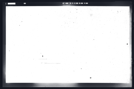 Retro photo film frame of a middle format camera with dust and scraches on transparent background (png image)