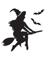 Witch on a broom SVG, Witch on a Broomstick SVG, Halloween Witch SVG, Witchy Silhouette SVG, Spooky Broomstick Design, Halloween Flying Witch Craft, Witch SVG for Cricut, Witchcraft Digital Art, Hallo