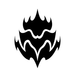 Black Abstract Flaming Dragon Shape