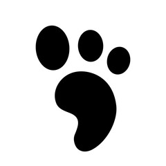 Black Abstract Footprint Icon with 3 Toes